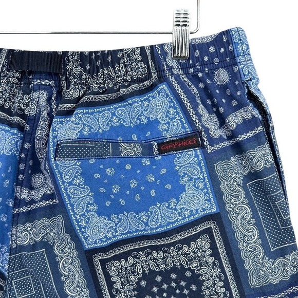 Gramicci Other - Gramicci Blue Bandana Paisley Patchwork Belted Pants SZ L Streetwear Gorpcore